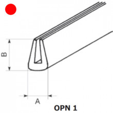 OPN-1 RD - П-образный профиль для защиты кромок, ПВХ, красный, рул {50м}