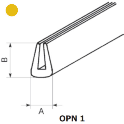 OPN-1 YL - П-образный профиль для защиты кромок, ПВХ, желтый, рул {50м}