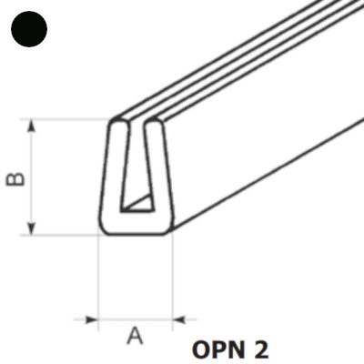 OPN-2 - Защита кромки (окантовка) ПВХ, черная, рул {50м}