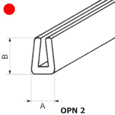 OPN-2 RD - Защита кромки (окантовка) ПВХ [красный] рул {50м}