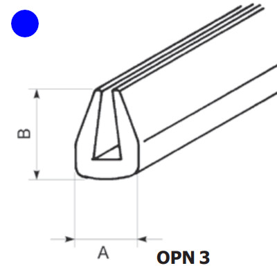 OPN-3 BL - Защита кромки (окантовка) ПВХ [синий] рул {50м}