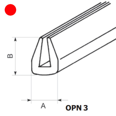 OPN-3 RD - Защита кромки (окантовка) ПВХ [красный] рул {50м}